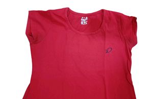 Women Pure Cotton Red Top