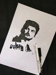 Actor Vijay- Black And White Art
