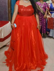 Stunning Red Tulle Princess Ball Gown
