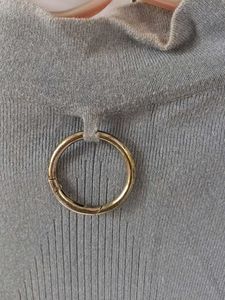 Mock Neck Sweater with Ring Detail
