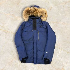 Salomon Blue Winter Parka with Fur Hood