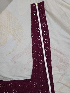 Maroon Embroidered Kurti