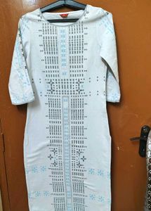 Embroidered White Kurti