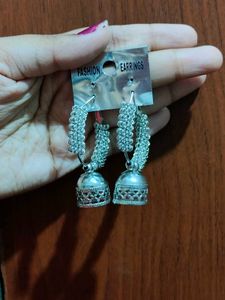Silver Jhumka Earrings
