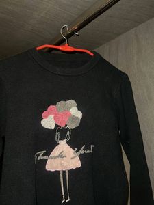 Cute Black Print Sweater🎀♠️