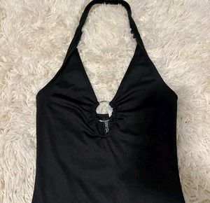 H&amp;M Black Halterneck Dress