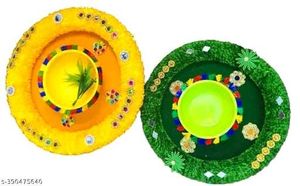 Haldi Mehendi Plates Combo (Pack of 2 plate