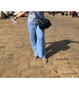 Light Blue Linen Wide Leg Pants