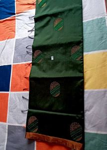 Green Embroidered Silk Fabric