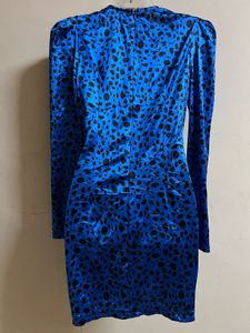 Blue Animal Print Mini Dress