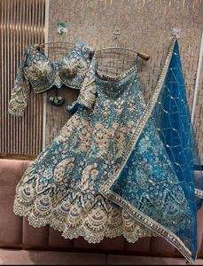 Elegant Teal Lehenga Choli Set