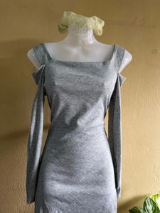 Grey Bodycon Mini Dress 🎀
