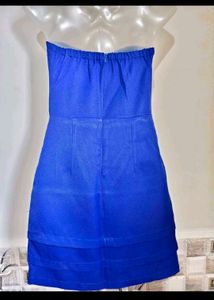 Size Small Blue Strapless Mini Dress