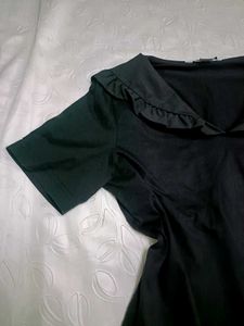 Chic Black Dress &amp; Pan Collar Top