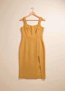 Chic Mustard Midi Dress