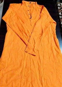Orange Cotton Kurta