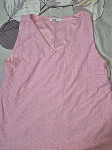 A-Line Pink Sleeveless Top
