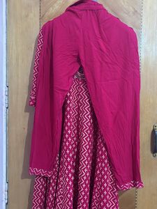 Cotton Anarkali Suit With Pant