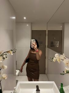 Brown Leather Dress