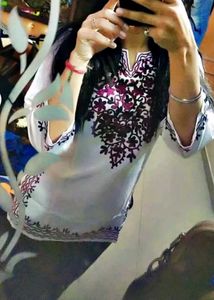 Embroidered White Top