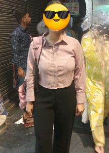 Peach colour Crop  Shirt
