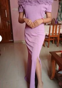 Elegant Purple Off-Shoulder Dress
