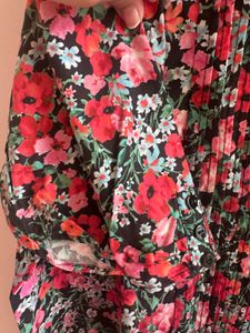 ZARA Floral Smocked Blouse