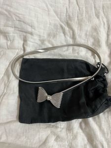 🎀🩶🖤🤍Silver Glam Bow Belt🩶🖤🤍🎀
