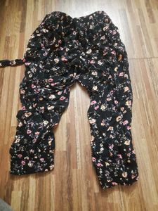 Floral Black pants