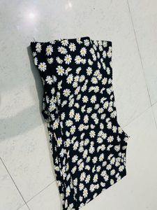 Daisy Floral Black Bell Bottom