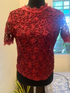 Red Lace Top