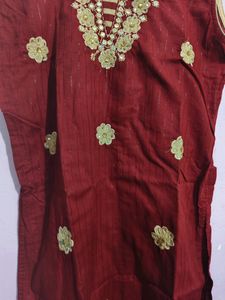 New Sleeveless Maroon Kurta For Women ❤️