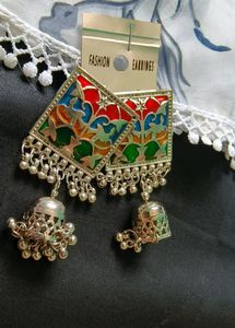 Afghan Silver Oxidised Earing