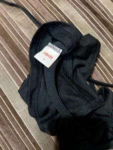 URBANIC Black Backless Tie Up Top