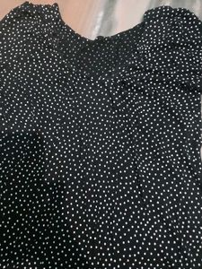 Polka Dot Top, Fitted, Fit Xs/S Both, New