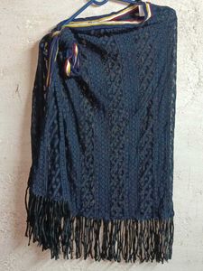 See-through Lace Cover-up Skirt Top Navy Blue