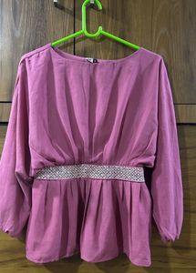 Mauve Cinched Waist Top