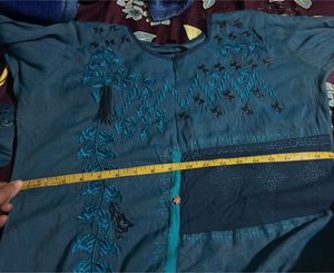 Blue straight kurta - XL