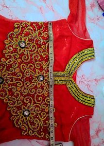 ✨ Elegant Red Anarkali Gown