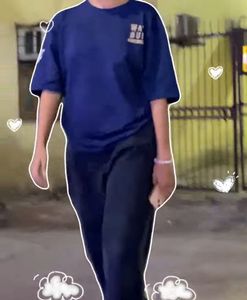 Casual Blue Oversized T Shirt