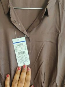 Elegant Brown Button-Down Dress