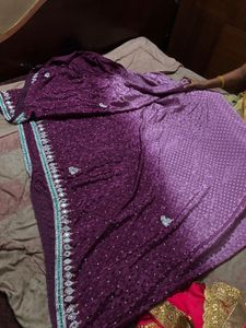 Purple Embellished Saree