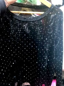 Sparkly Black Velvet Top