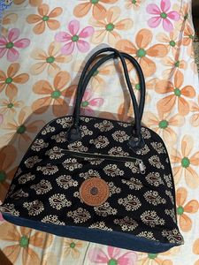Black Ajrak Bag From Santiniketan