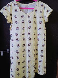 Cute Cofee Cup Design Short Nightdress