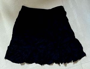 Black Ruffled Mini Skirt