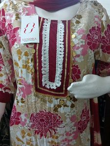 Cotton Kurti Pant Dupatta Set