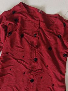 Red Dress with Bell Sleeves