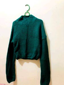 Long Sleeves Dark Green Sweater