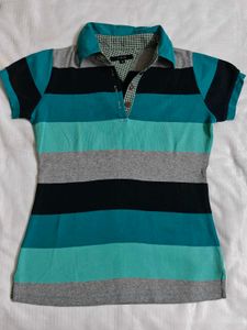 Striped Polo Top